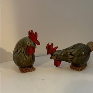 Ceramic Rooster Figurines